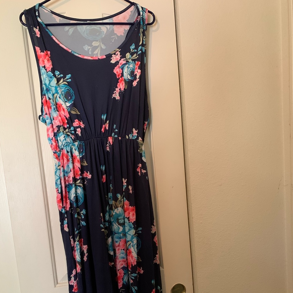 Navy Floral Maxi